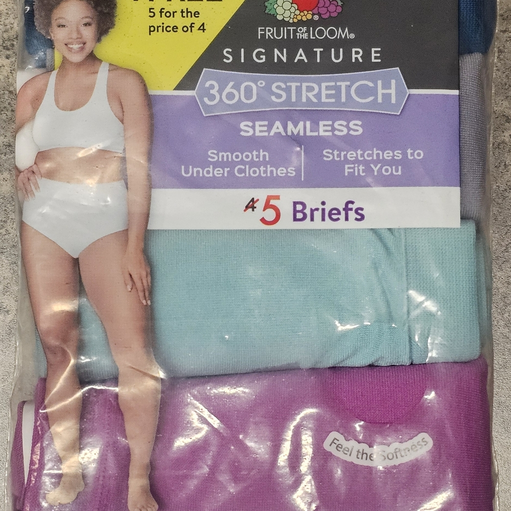 Fruit of the Loom Seamless Briefs - Aqua, Lavender, Gray - Picture 2 of 5